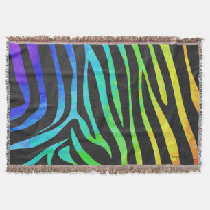 Couverture Zebra Black et Rainbow Print