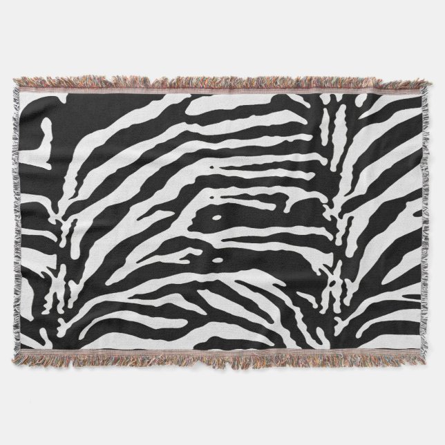 Couverture Zebra Camouflage Motif artistique noir et blanc (Devant)