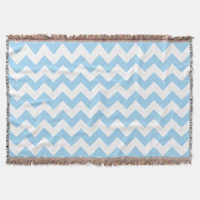 Couverture Zigzag bleu, Chevron bleu, Motif géométrique (Devant)