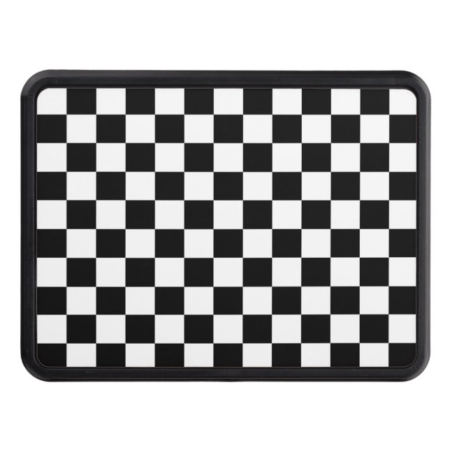 Couvertures D'attelage De Remorque Drapeau Checker Course voiture noir et blanc (Devant)