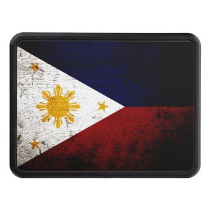 Couvertures D'attelage De Remorque Drapeau grunge noir de Philippines