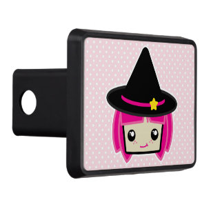 Couvertures D'attelage De Remorque Kawaii Pink Haired Witch Trailer Hitch Cover