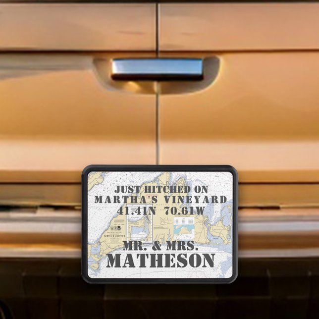 Couvertures D'attelage De Remorque Martha's Vineyard Nautical ⚓ Mariage (Couple's Martha's Vineyard Nautical ⚓Wedding Tow Hitch Cover
)