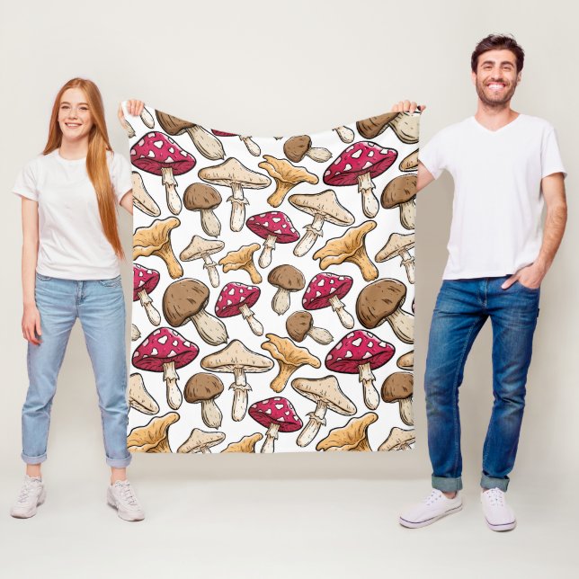 Couvertures de toison Motifs de champignons (En situation)