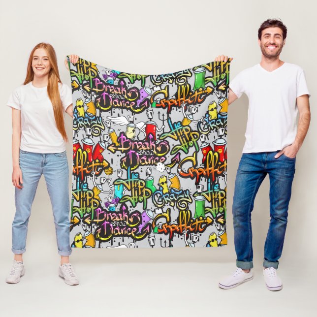 Couvertures d'ouatine de graffiti de hip hop (En situation)