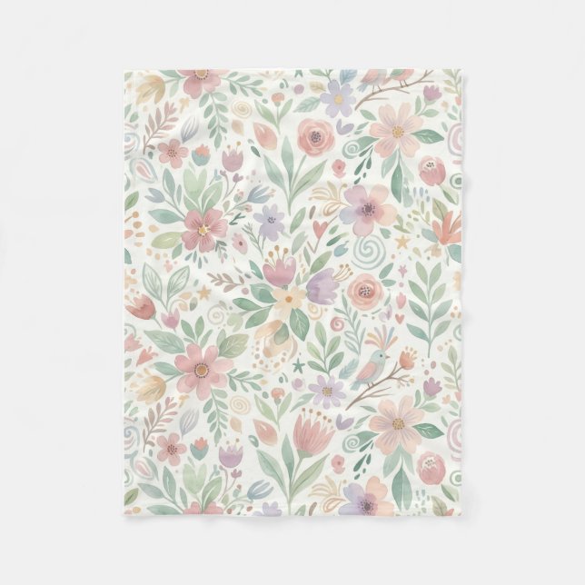Couvertures en molleton floral pastel (Devant)