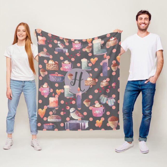 Couvertures Hygge - Cosy Life Monogram Aquarelle A (En situation)