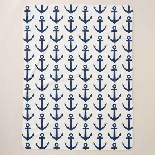 Couvertures nautiques de sherpa de motif d'ancre (Devant)