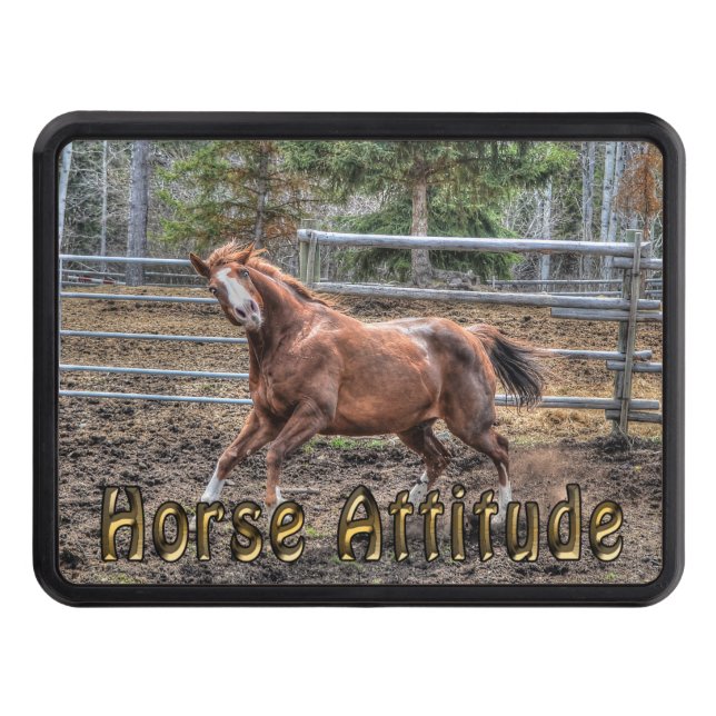 Couvertures Remorque D'attelage Amusant Frisme Chestnut Ranch Horse Attitude (Devant)