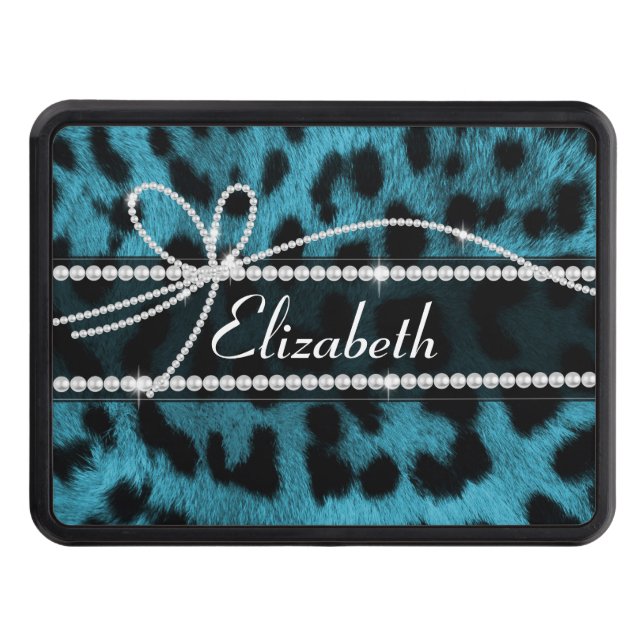 Couvertures Remorque D'attelage chic chic poumon bleu leopard noir (Devant)