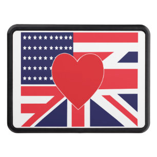 Couvertures Remorque D'attelage Drapeau d'amour des USA ET du R-U