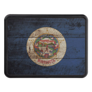 Couvertures Remorque D'attelage Drapeau d'état du Minnesota sur le vieux grain en