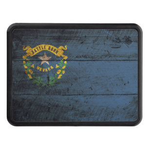 Couvertures Remorque D'attelage Drapeau d'état du Nevada sur le vieux grain en