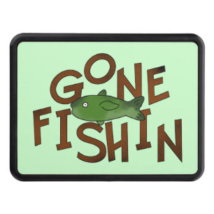 Couvertures Remorque D'attelage Gone Fishing caricature Hitch cover
