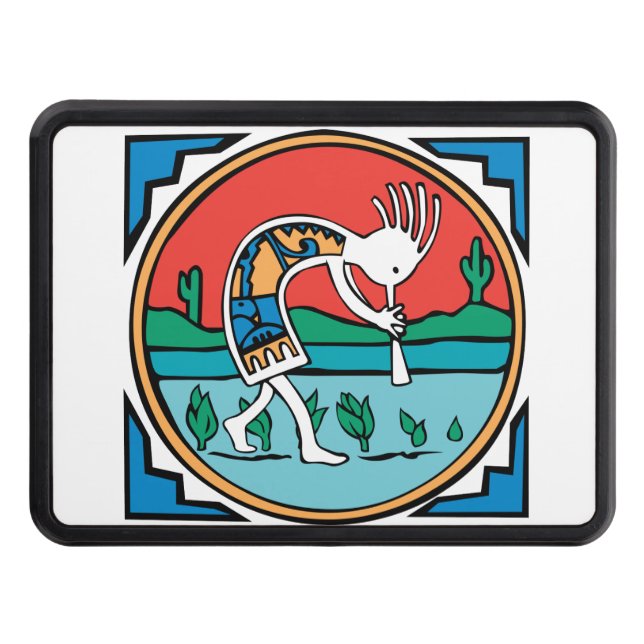 Couvertures Remorque D'attelage Kokopelli indien indigène (Devant)