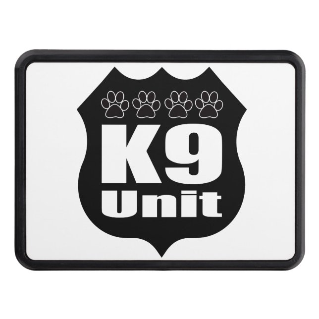 Couvertures Remorque D'attelage Police K9 Unité Badge Noir Paws Chien (Devant)