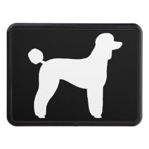 Couvertures Remorque D'attelage Silhouette blanche de chien de caniche standard