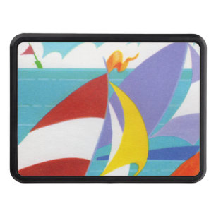 Couvertures Remorque D'attelage Voiliers Abstraits vintages colorés dans l'eau