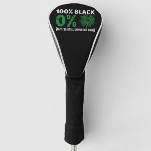 Couvre-club De Golf 100% Noir 0% Trèfle Africain St Patricks Day