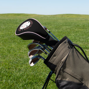 Couvre-club De Golf 2-Initiales Monogramme Feminine Rose