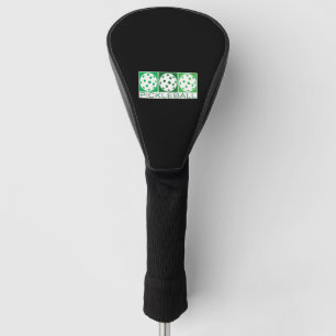 Couvre-club De Golf 3 boulettes vertes en blanc