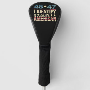 Couvre-club De Golf 45 47 Je m'identifie comme un drapeau américain Tr