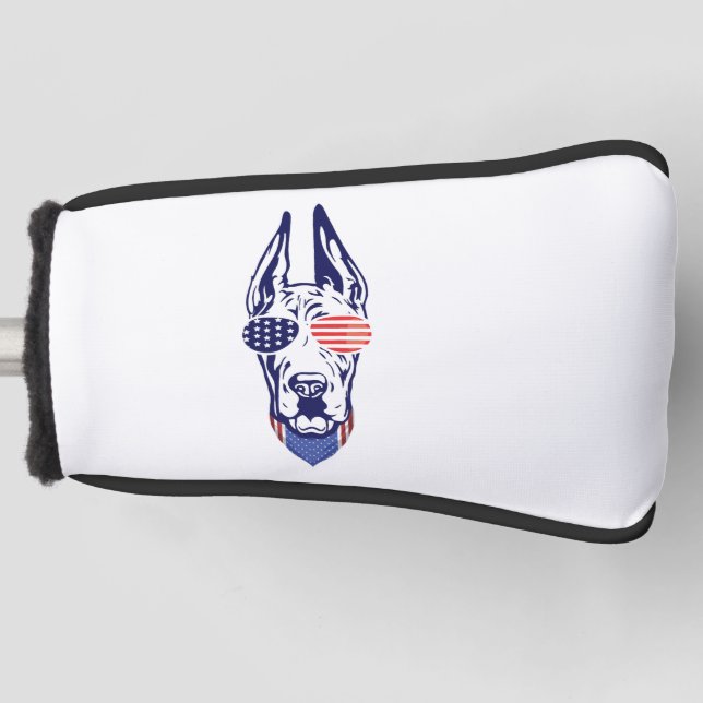 Couvre-club De Golf 4 juillet Grand Dane American Flag Jour de l'Indép (Devant)