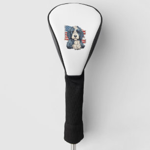 Couvre-club De Golf 4 juillet T-shirt pour chien Bernedoodle Drapeau a
