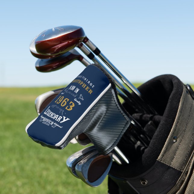 Couvre-club De Golf 60th Birthday Born 1963 Ajouter Nom Legend Blue Go (In Situ)