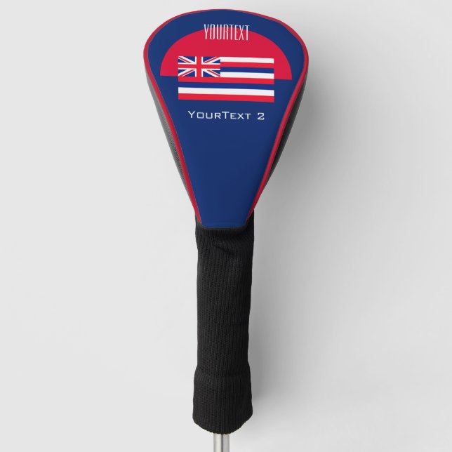 Couvre-club De Golf A personnalisé votre drapeau d'état d'Hawaï des (Devant)