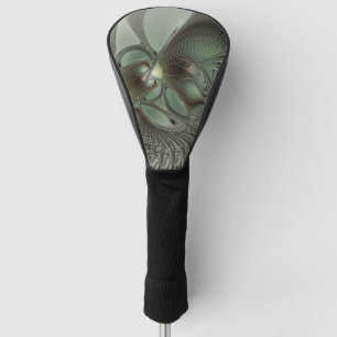 Couvre-club De Golf Abstrait Olive Sage Green Grey Fractal Art Imagina
