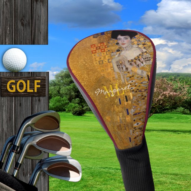 Couvre-club De Golf Adele, Lady in Gold de Gustav Klimt, Monogrammé (Créateur téléchargé)