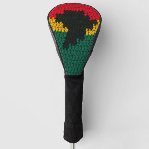 Couvre-club De Golf Afrique Rouge Noir Vert Designer Crochet