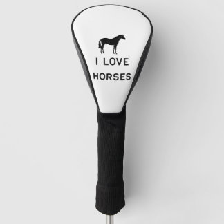 Couvre-club De Golf Agriculture I Loss Horses Black Cute Cadeau ferme 