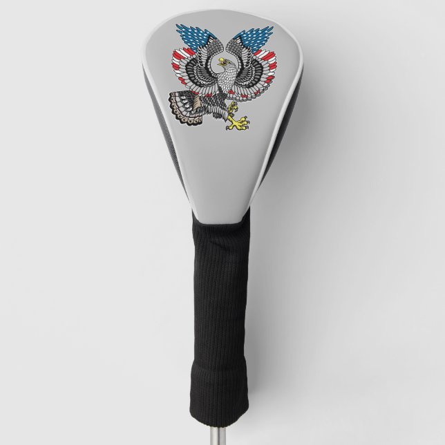 Couvre-club De Golf Aigle avec drapeau américain (Devant)