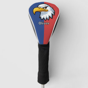 Couvre-club De Golf Aigle de dessin animé patriotique personnalisé en