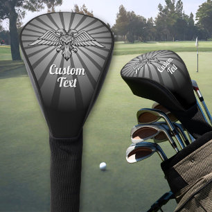 Couvre-club De Golf Aigle gris avec deux têtes de couverture de la têt