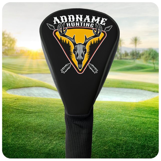 Couvre-club De Golf AJOUTER NOM Hunter Elk Crâne Gros Antlers Chasse a (Créateur téléchargé)