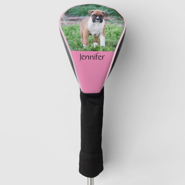 Couvre-club De Golf Ajouter un nom Pink Personnalisé Dog Golf Club (Devant)