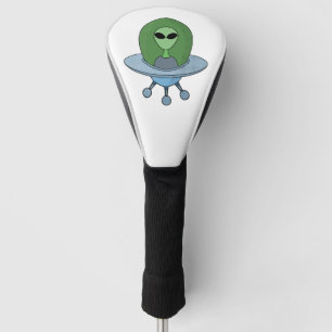 Couvre-club De Golf Alien dans son petit vaisseau spatial