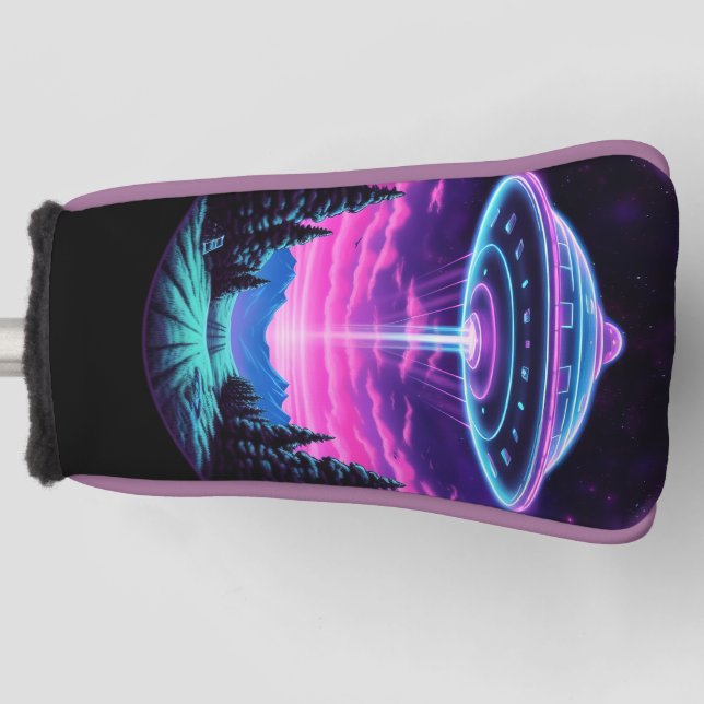 Couvre-club De Golf Alien vaisseau spatial rétro futuriste (Devant)