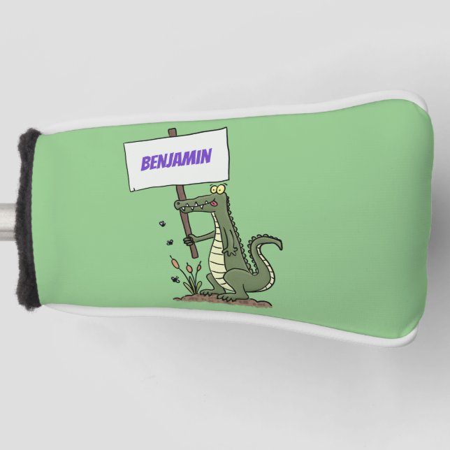 Couvre-club De Golf Aligator de crocodile drôle avec dessin animé (Devant)
