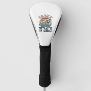 Couvre-club De Golf Amateur de tortues vintage facilement distrait par