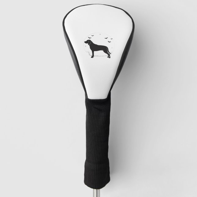 Couvre-club De Golf American Foxhound Dog - Halloween Moon Silhouette (Devant)