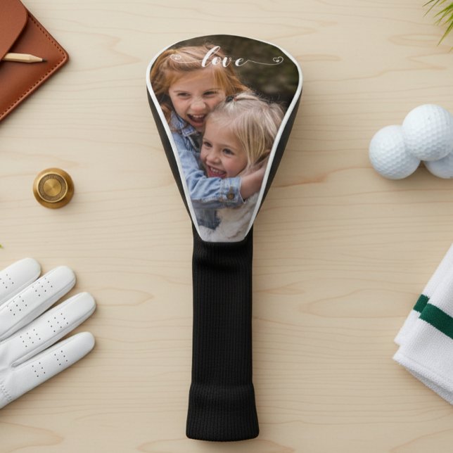 Couvre-club De Golf Amour Modèle photo manuscrit famille cadeau (Créateur téléchargé)
