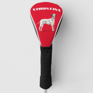 Couvre-club De Golf Amoureux des chiens dalmate Rouge personnel