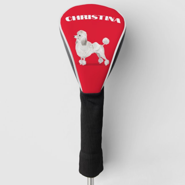 Couvre-club De Golf Amoureux des chiens de caniche rouge personnel (Devant)