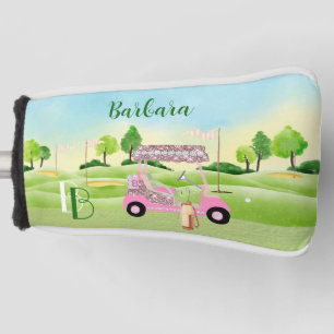 Couvre-club De Golf Amusant Glitzy Golf Panier Monogramme Nom Putter