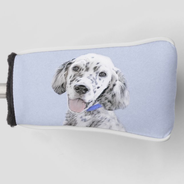Couvre-club De Golf Anglais Setter Blue Belton Peinture Chien Art (Devant)