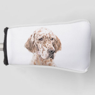Couvre-club De Golf Anglais Setter Orange Belton Peinture Chien Art